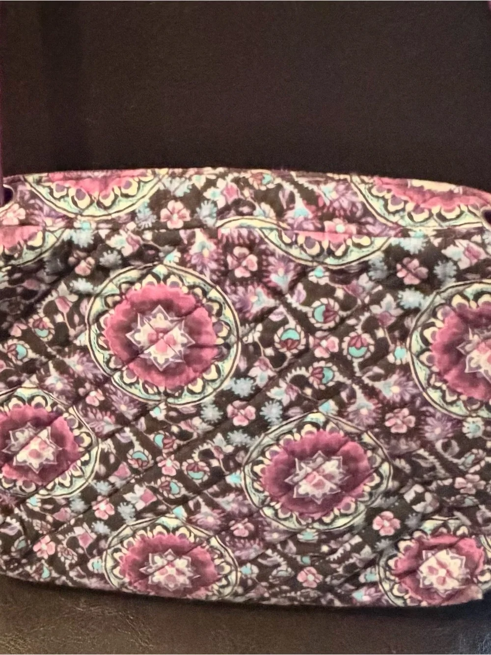 Vera Bradley Purple Quilted Floral Medallion Crossbody